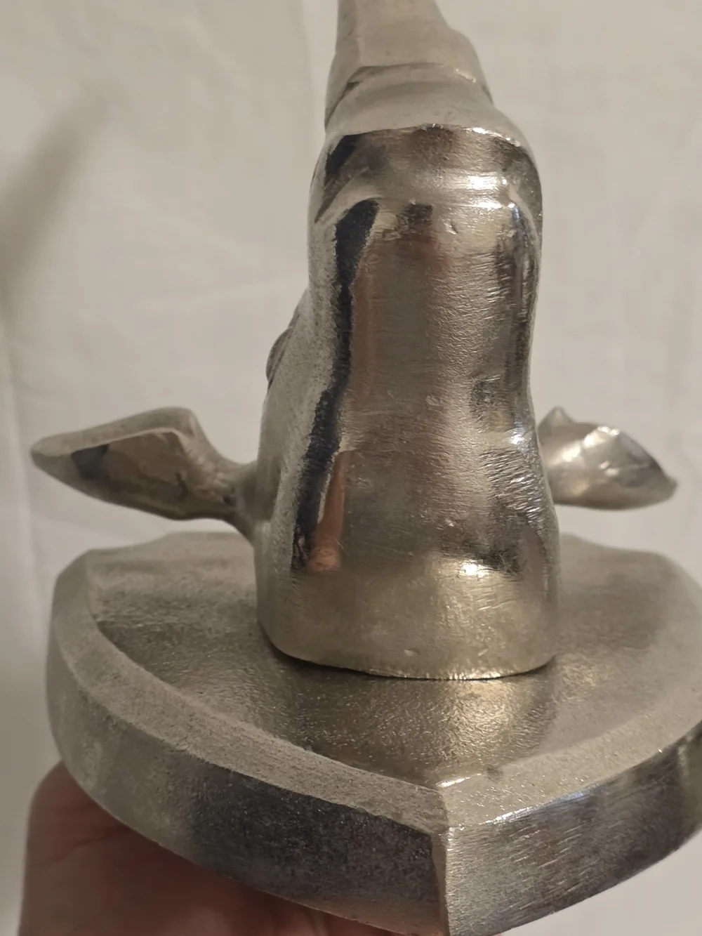 Vintage Cast Aluminum Rhino Head Wall Mount Sculpture Unique Coat Hook Silver 6